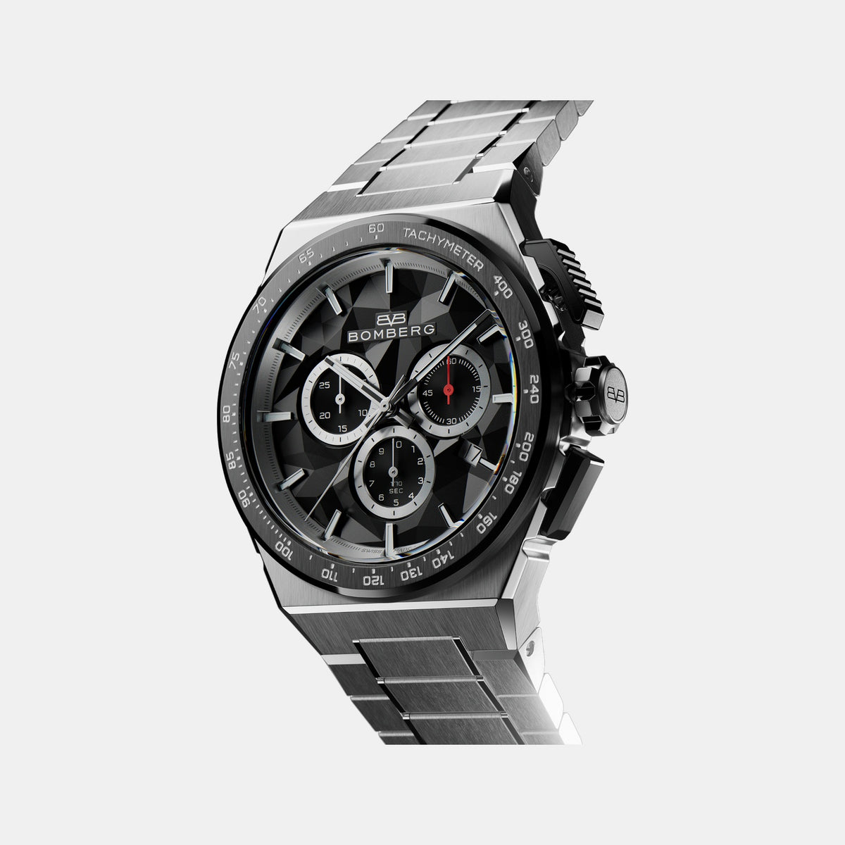 Apex Pulse Men Quartz Black Dial Chronograph Stainless Steel Watch NT42CHSP.02-1.12