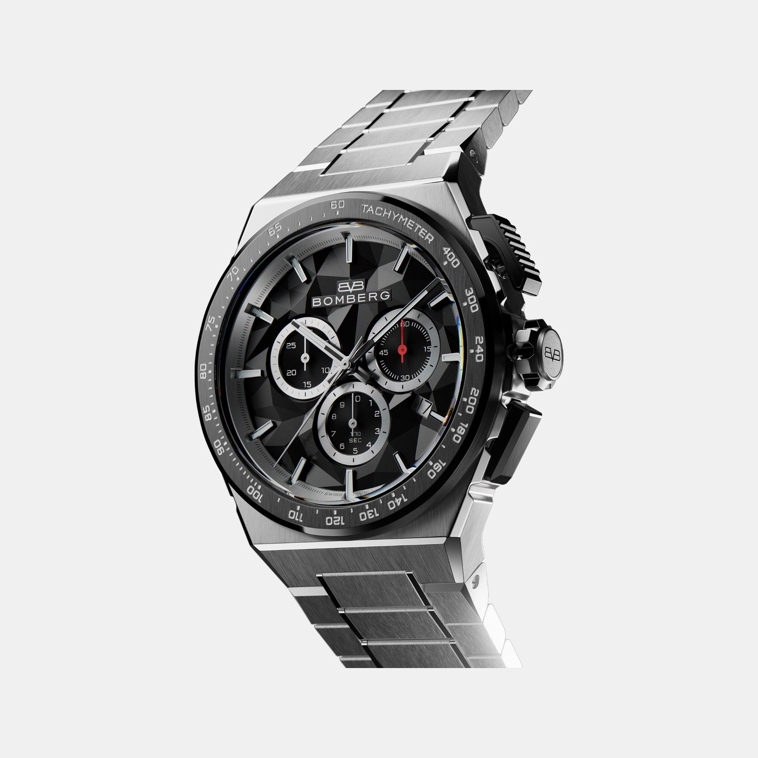 Apex Pulse Men Quartz Black Dial Chronograph Stainless Steel Watch NT42CHSP.02-1.12