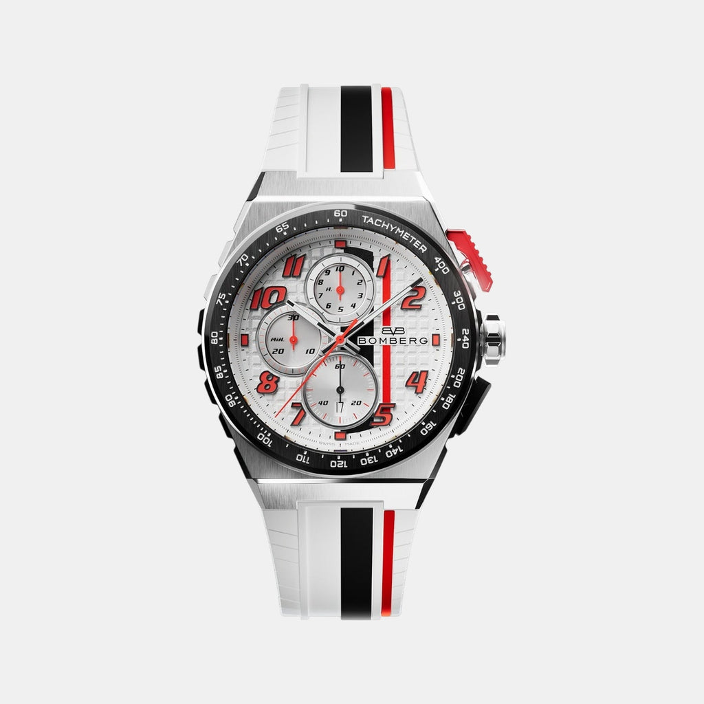 Apex Racing Men Quartz White Dial Chronograph Silicone Watch NT42CHSP.01-1.12