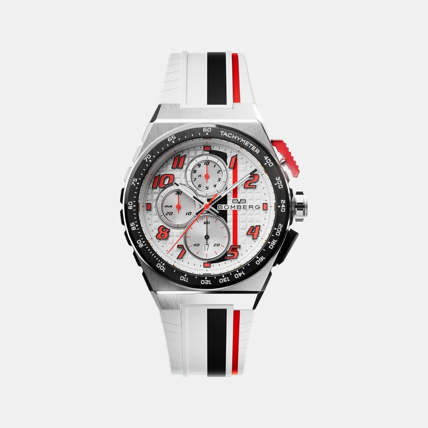 Apex Racing Men Quartz White Dial Chronograph Silicone Watch NT42CHSP.01-1.12