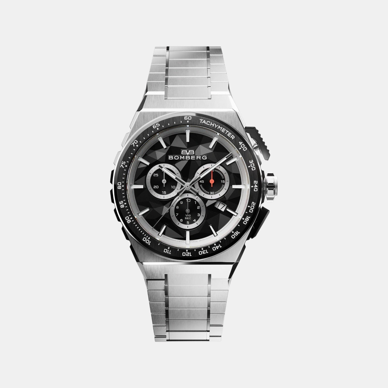 Apex Pulse Men Quartz Black Dial Chronograph Stainless Steel Watch NT42CHSP.02-1.12