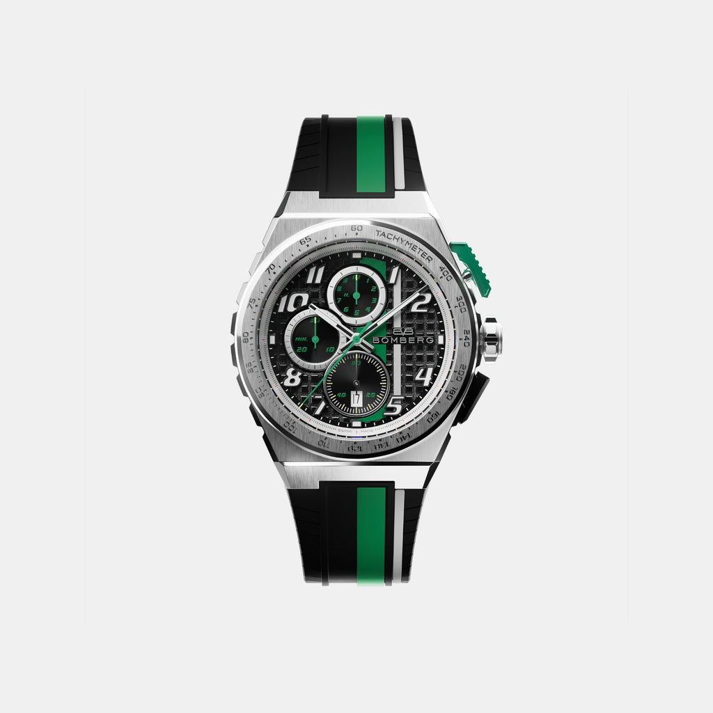 Apex Racing Men Quartz Black Dial Chronograph Silicone Watch NT42CHSS.01-2.12