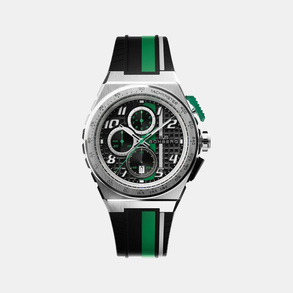 Apex Racing Men Quartz Black Dial Chronograph Silicone Watch NT42CHSS.01-2.12