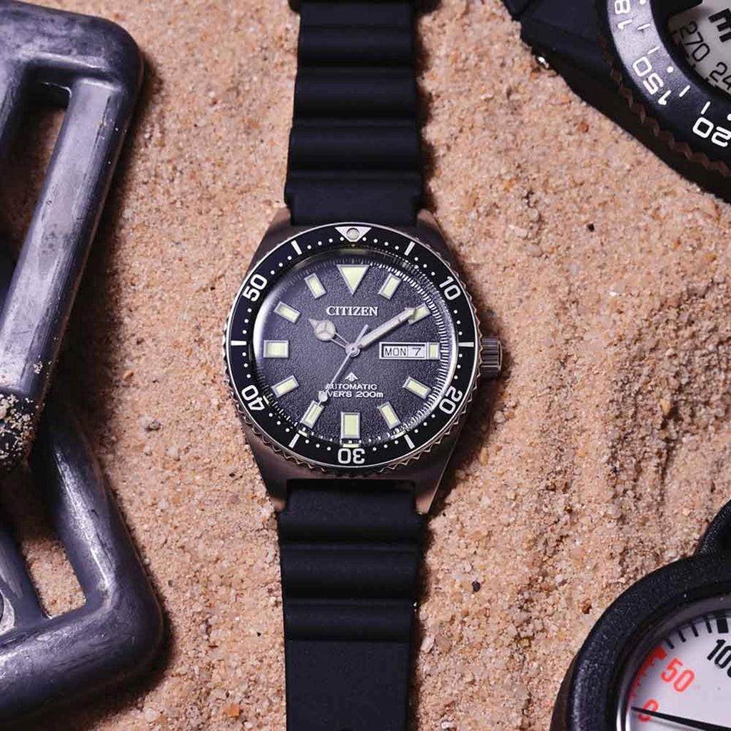 Promaster Men Automatic Black Dial Analog Rubber Watch NY0120-01E