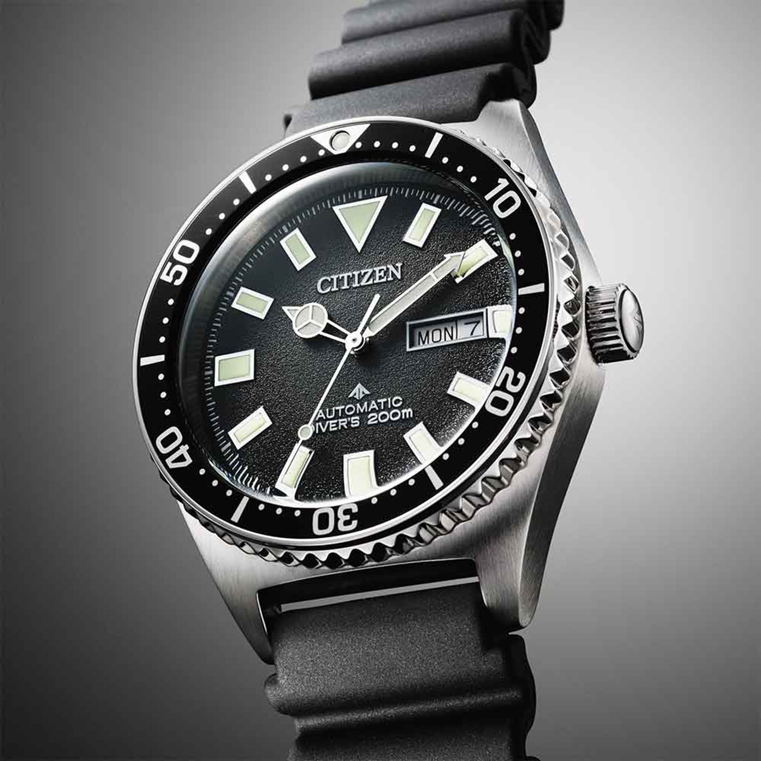 Promaster Men Automatic Black Dial Analog Rubber Watch NY0120-01E