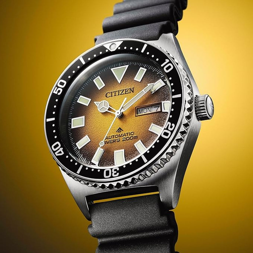 Promaster Men Automatic Yellow Dial Analog Rubber Watch NY0120-01X