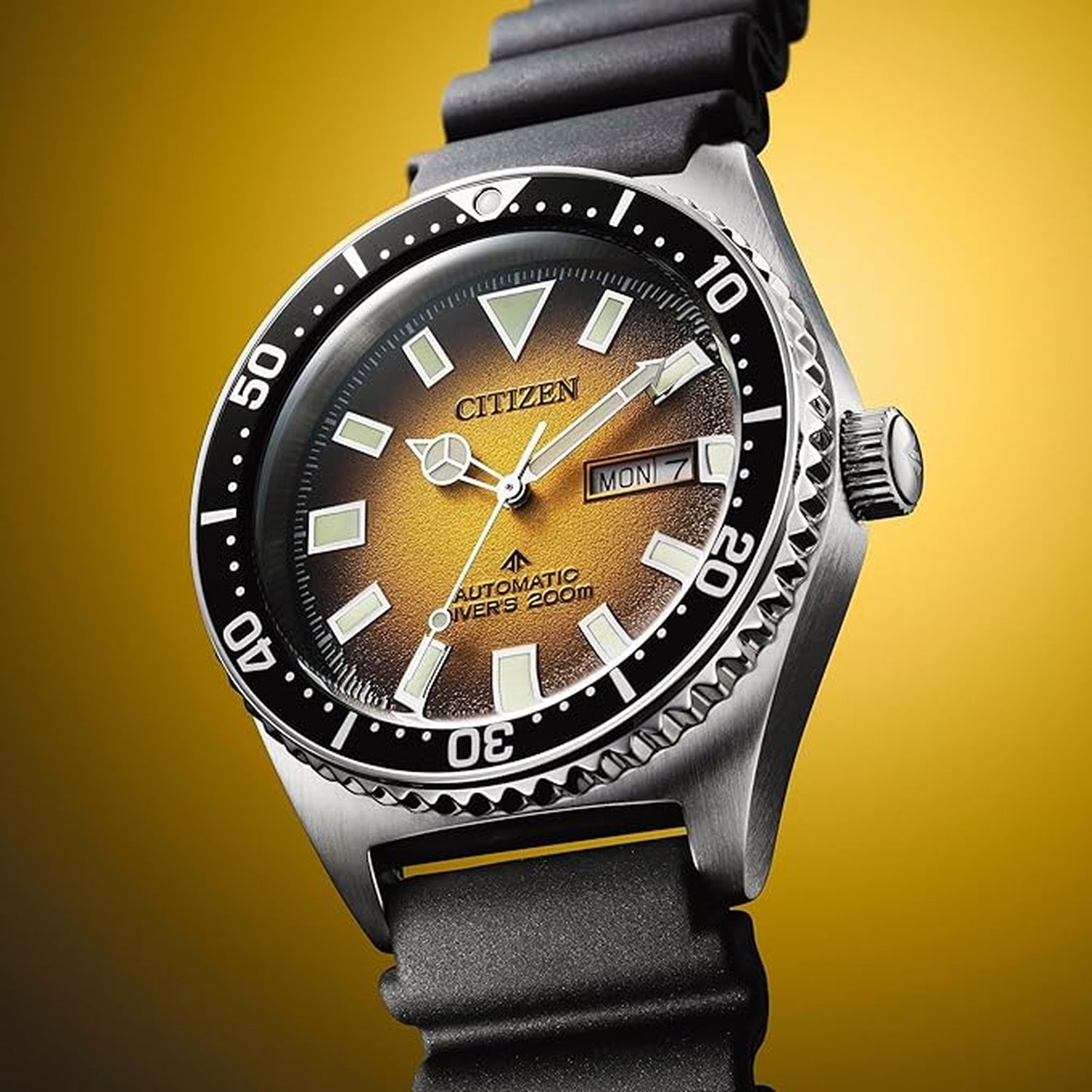 Promaster Men Automatic Yellow Dial Analog Rubber Watch NY0120-01X