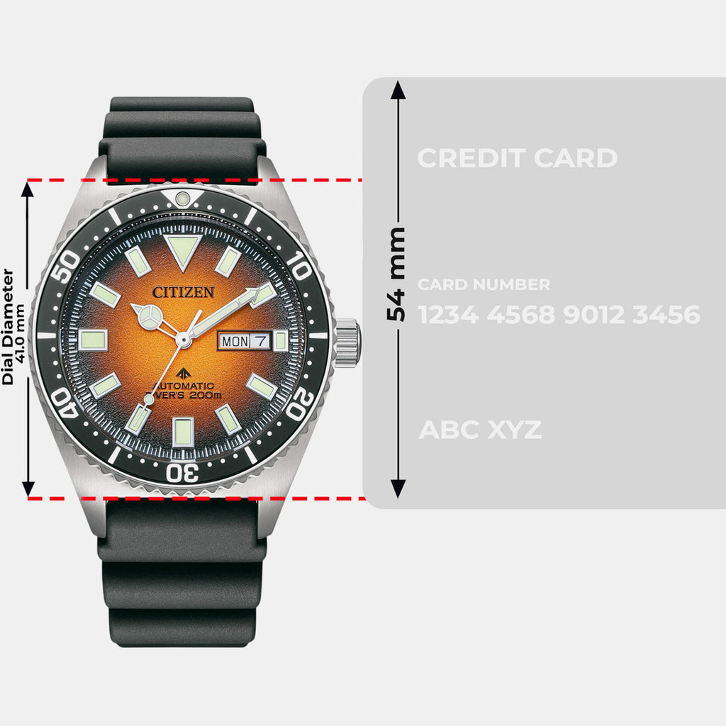 Promaster Men Automatic Orange Dial Analog Rubber Watch NY0120-01Z