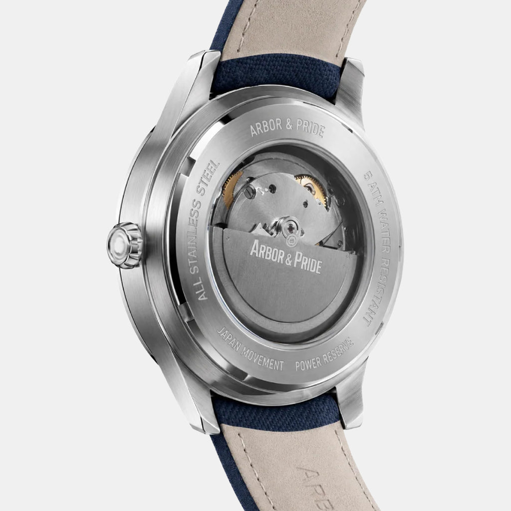 Opera Men Automatic Blue Dial Analog Leather Watch Opera Silver - Blue