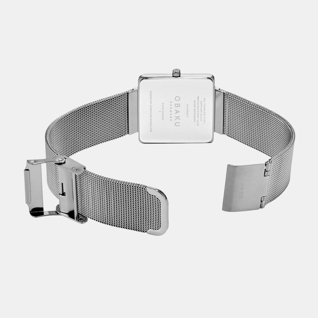 Kvadrat-Steel Women Quartz Black Dial Analog Stainless Steel Watch V236LXUUMU