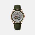 Opera Men Automatic Silver Dial Analog Leather Watch Opera Rose Gold - Green