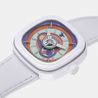 Bubblegum Unisex Automatic Blue Dial Analog Leather Watch P1C-06