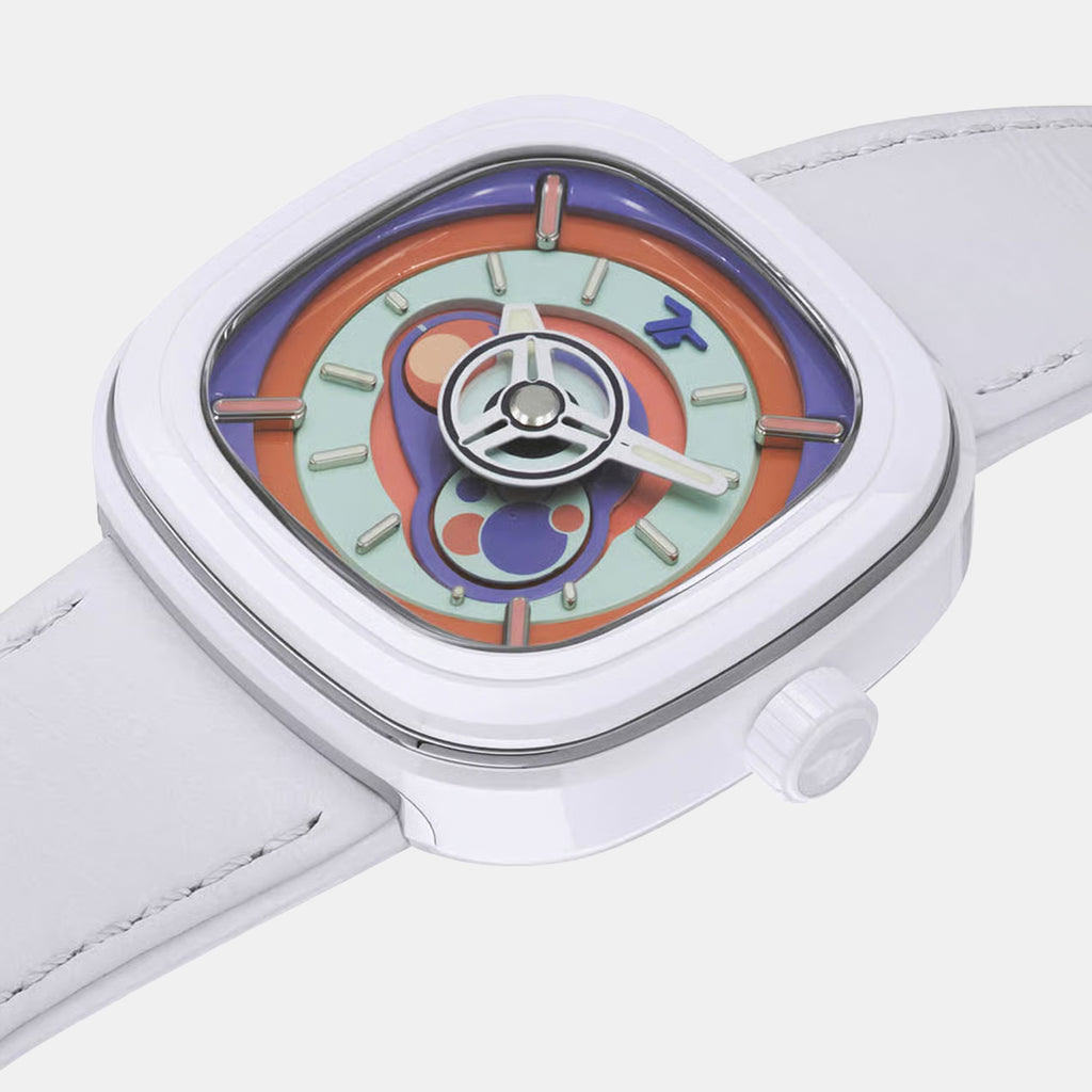 Bubblegum Unisex Automatic Blue Dial Analog Leather Watch P1C-06