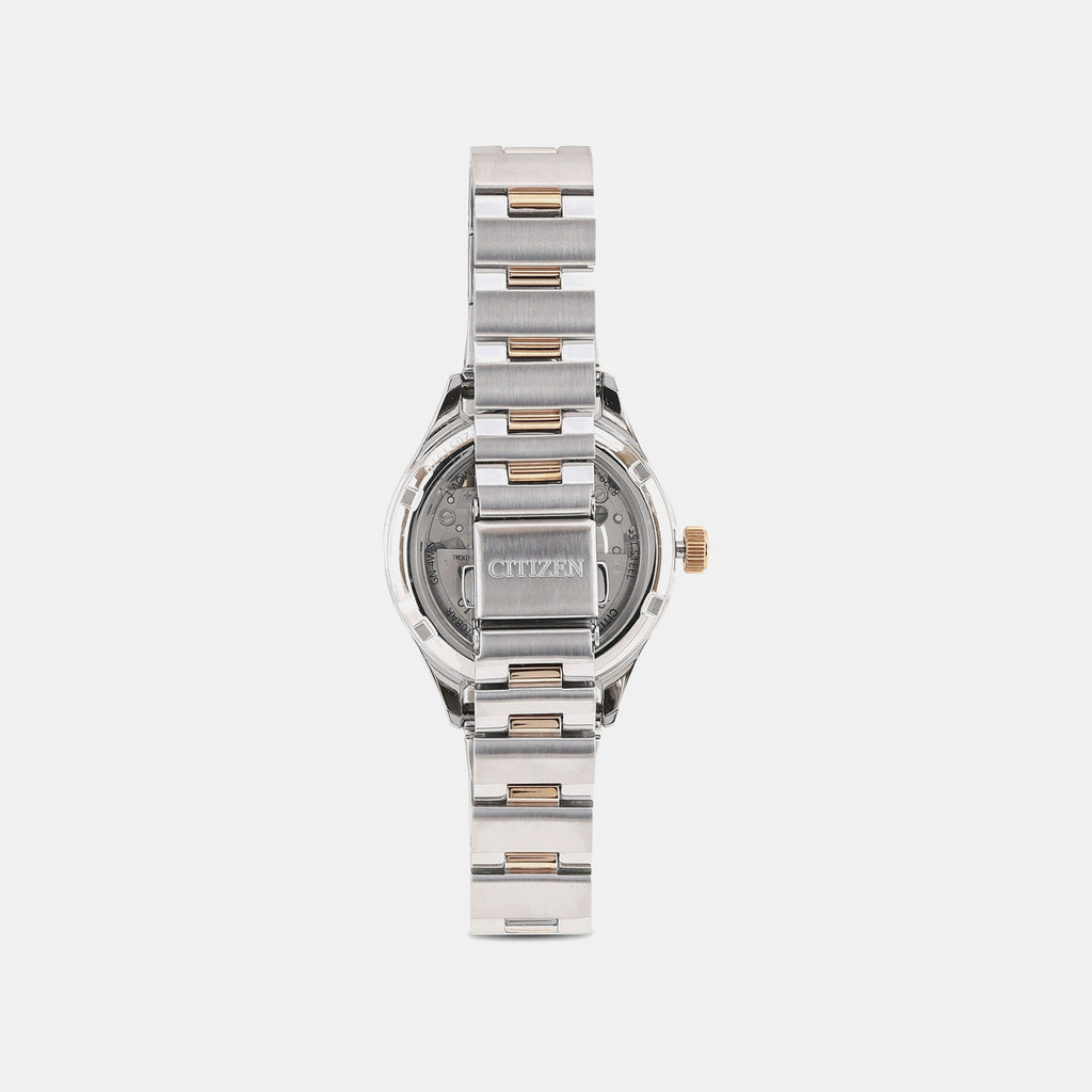 Women Automatic White Dial Analog Stainless Steel Watch PC1008-89A
