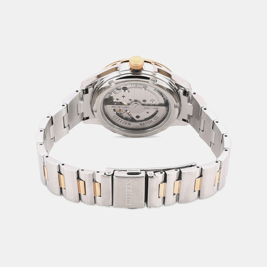 Women Automatic White Dial Analog Stainless Steel Watch PC1008-89A