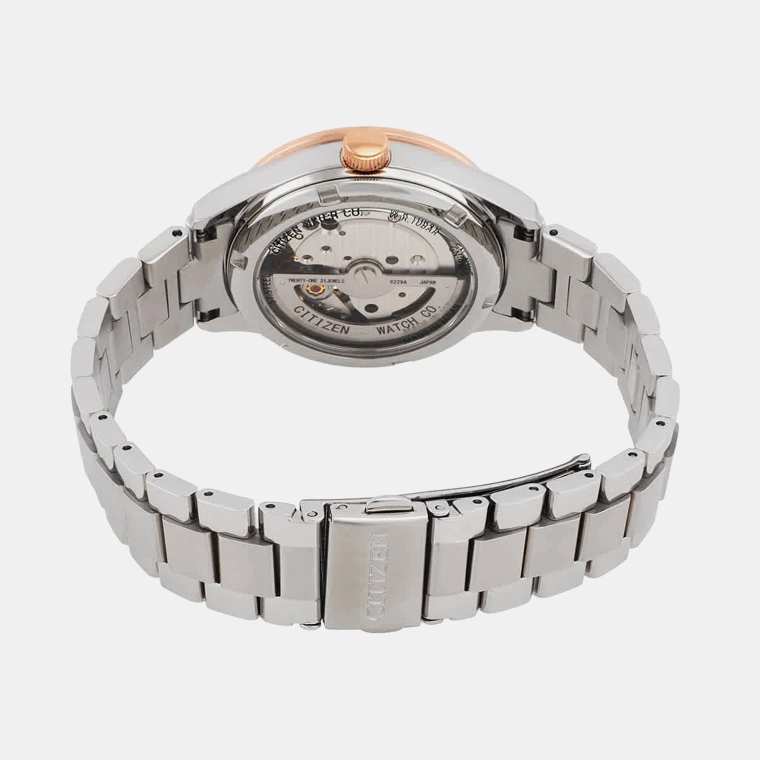 Skeleton Women Automatic Silver Dial Analog Stainless Steel Watch PC1009-78B