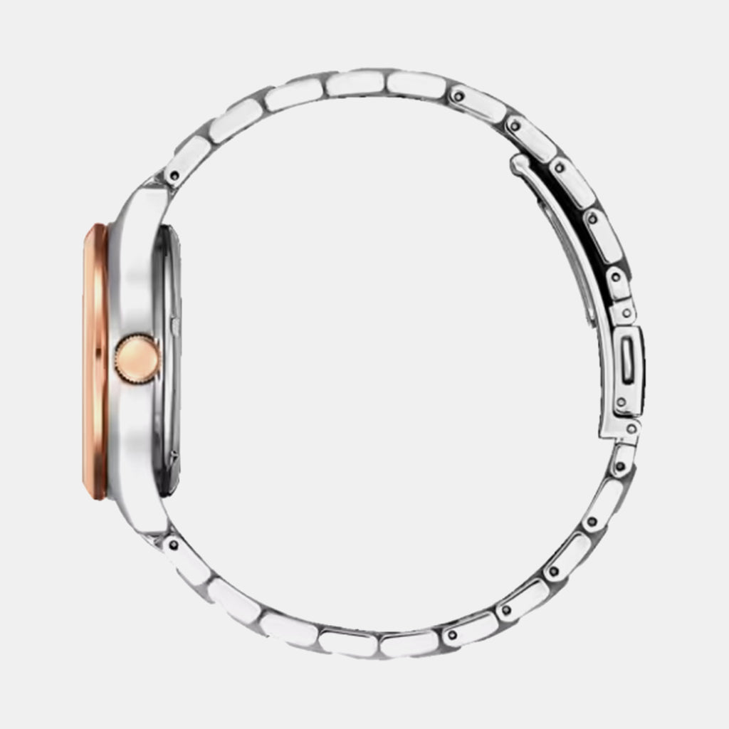 Skeleton Women Automatic Silver Dial Analog Stainless Steel Watch PC1009-78B