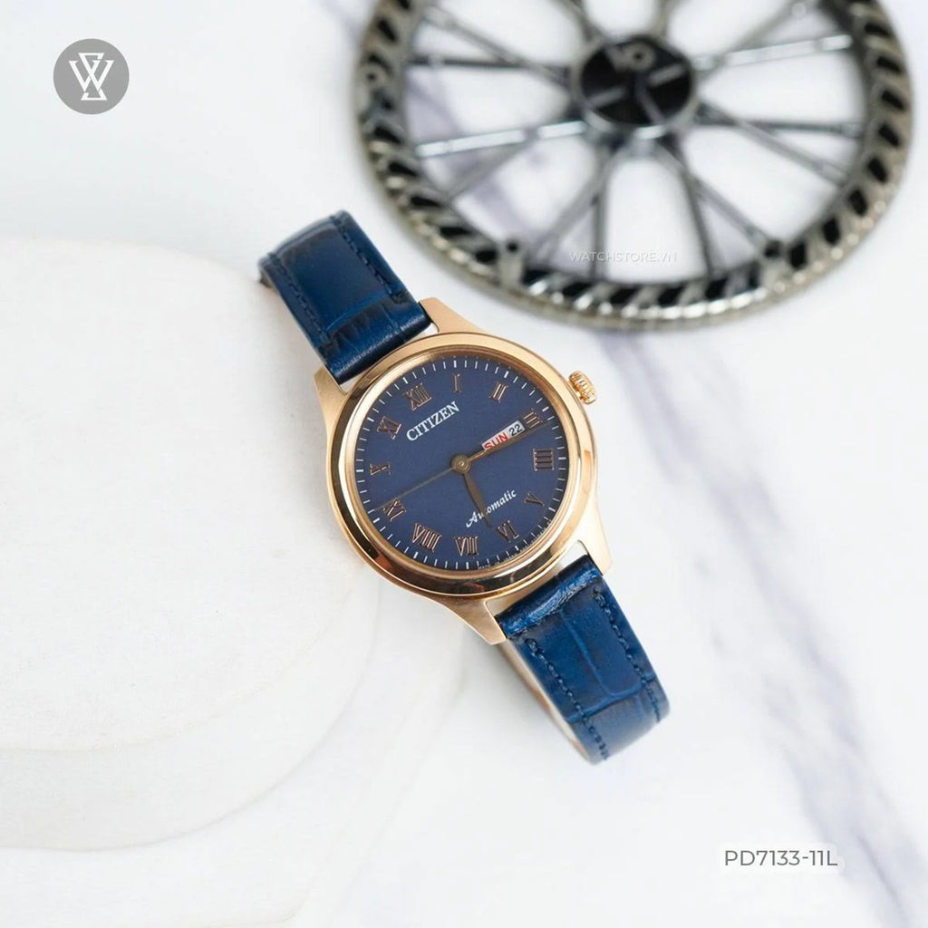 Women Automatic Blue Dial Analog Leather Watch PD7133-11L