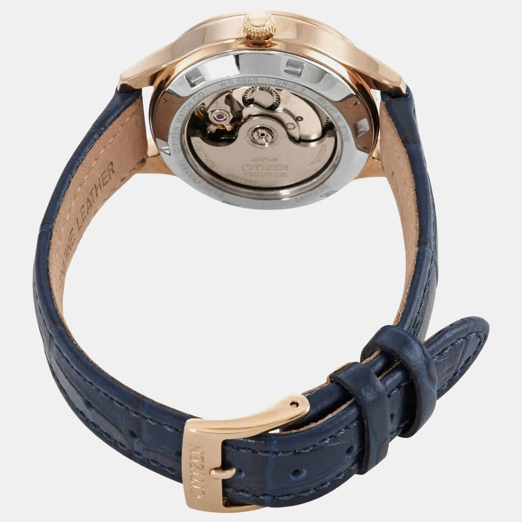 Women Automatic Blue Dial Analog Leather Watch PD7133-11L