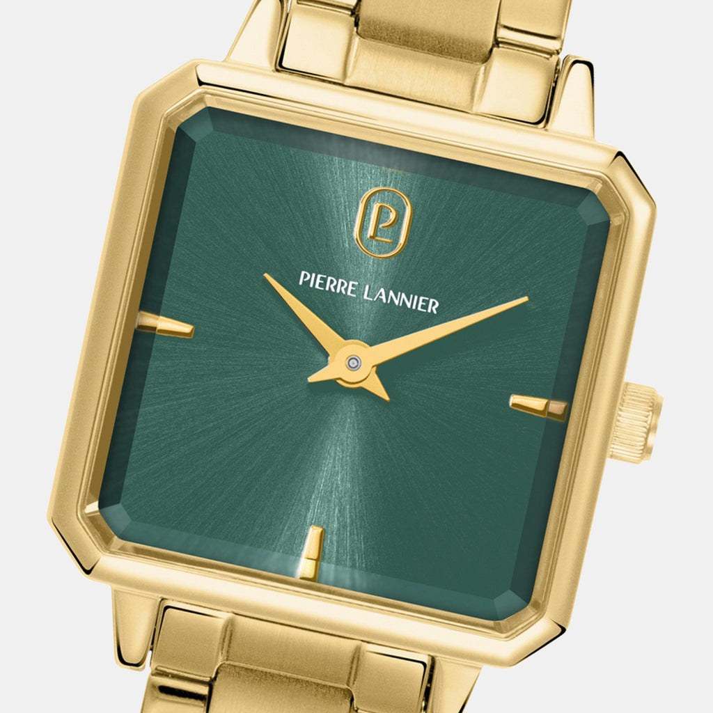 Leonor Women Quartz Green Dial Analog Stainless Steel Watch 073J572