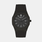 Polycarbonate Men Quartz Black Dial Analog Stainless Steel Watch