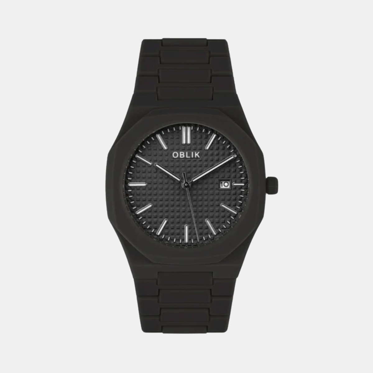 Polycarbonate Men Quartz Black Dial Analog Stainless Steel Watch POLYCARBONATE-BLACK