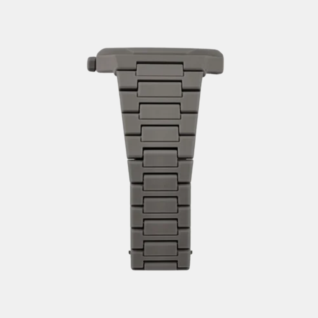 Polycarbonate Men Quartz Charcoal Dial Analog Stainless Steel Watch