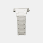 Polycarbonate Men Quartz White Dial Analog Stainless Steel Watch