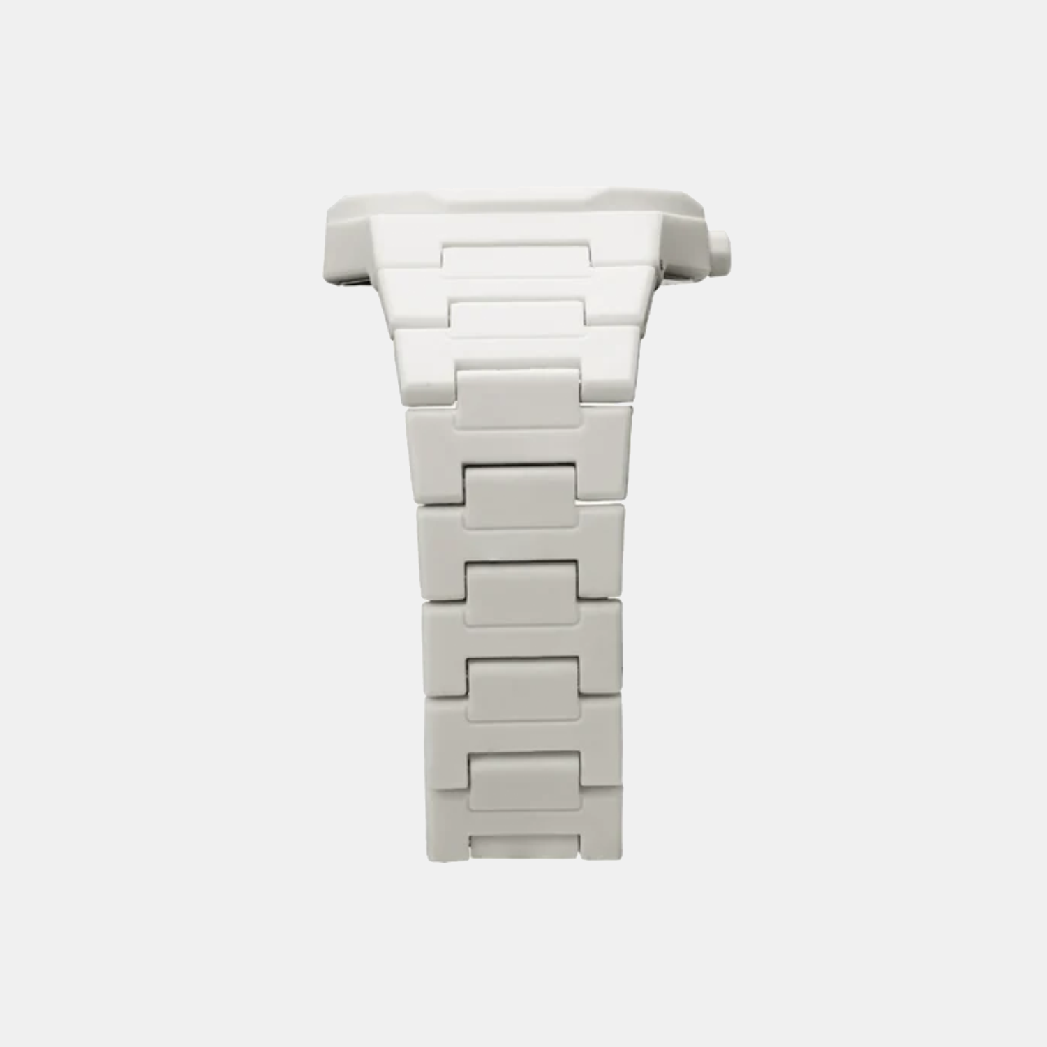 Polycarbonate Men Quartz Milk Dial Analog Stainless Steel Watch