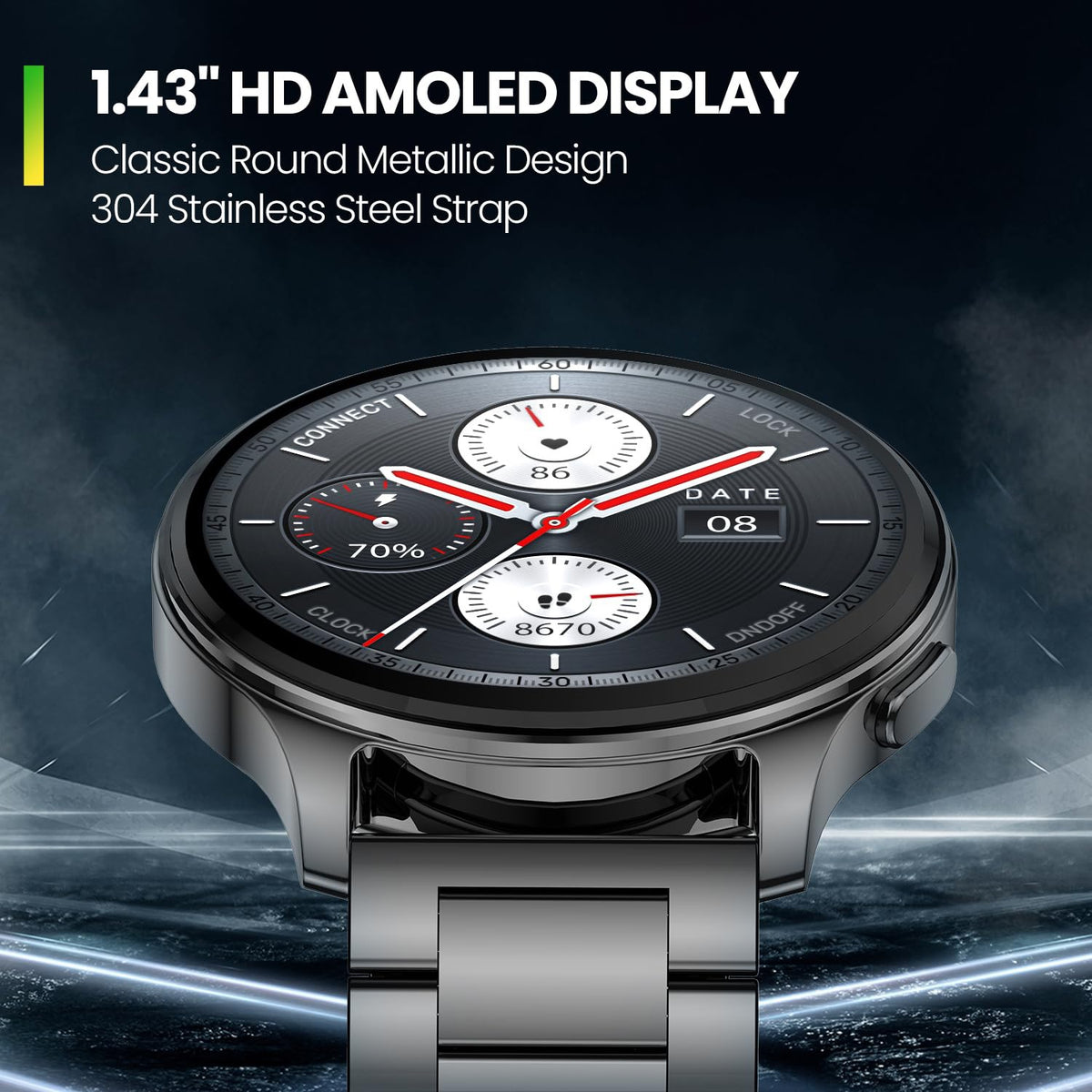 Pop Unisex Quartz Black Dial Digital Stainless Steel Watch POP 3R METALLIC BLACK