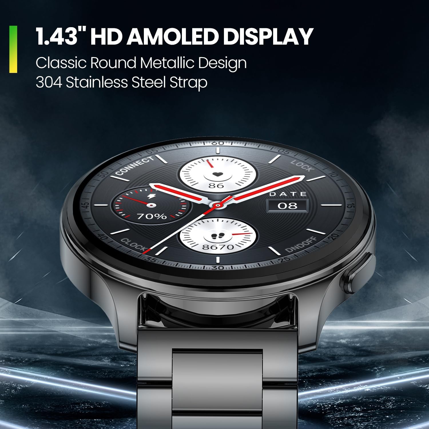 Pop Unisex Quartz Black Dial Digital Stainless Steel Watch POP 3R METALLIC BLACK