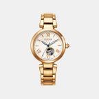 Women Automatic Gold Dial Analog Stainless Steel Watch PR1052-62A