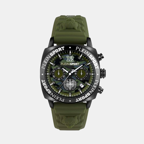 Plein Sports Round Green Chronograph watch