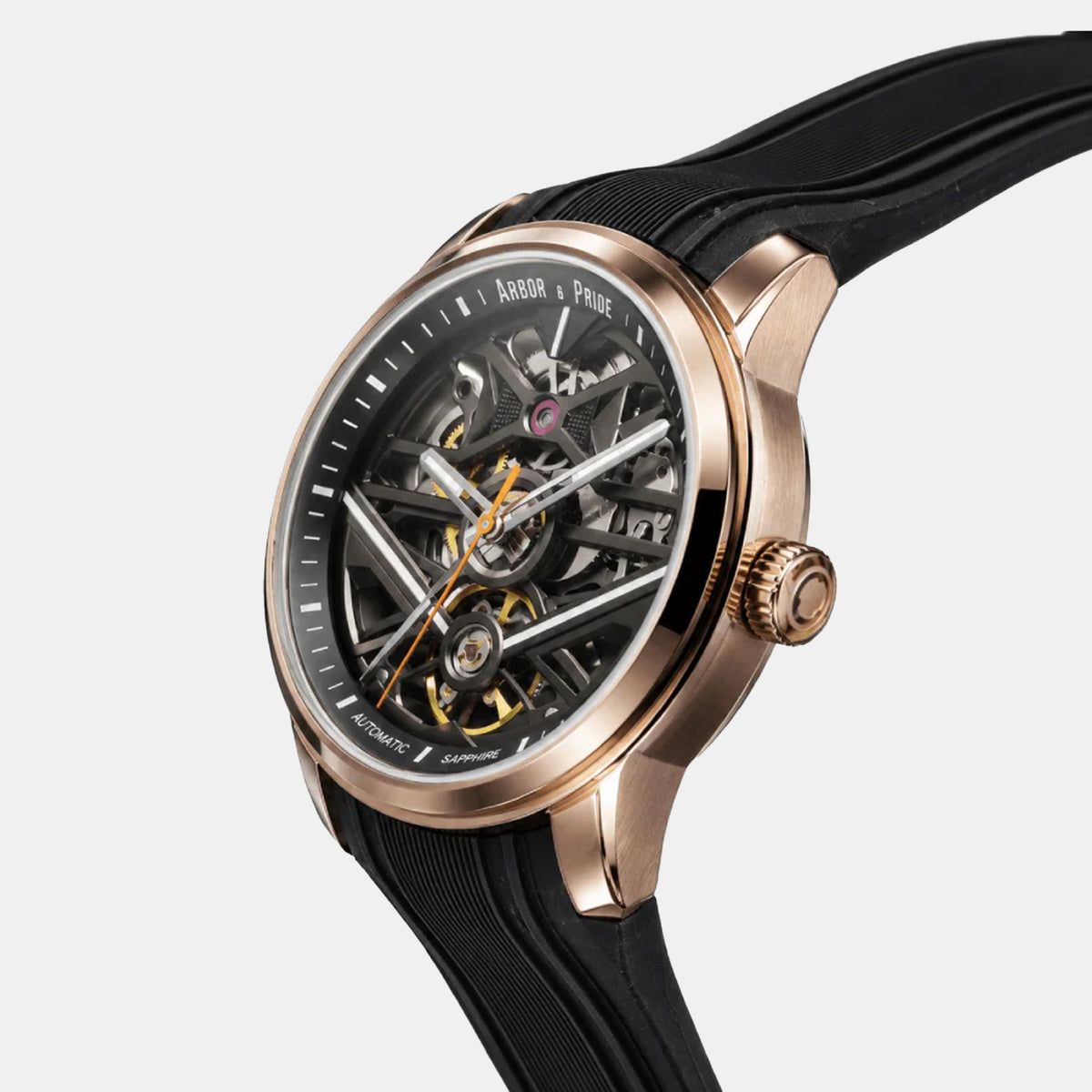 Pulse Men Automatic Rose Gold Dial Analog Silicone Watch Pulse Rose Gold