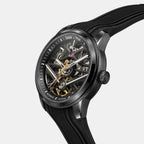 Pulse Men Automatic Black Dial Analog Silicone Watch Pulse Silver - Black