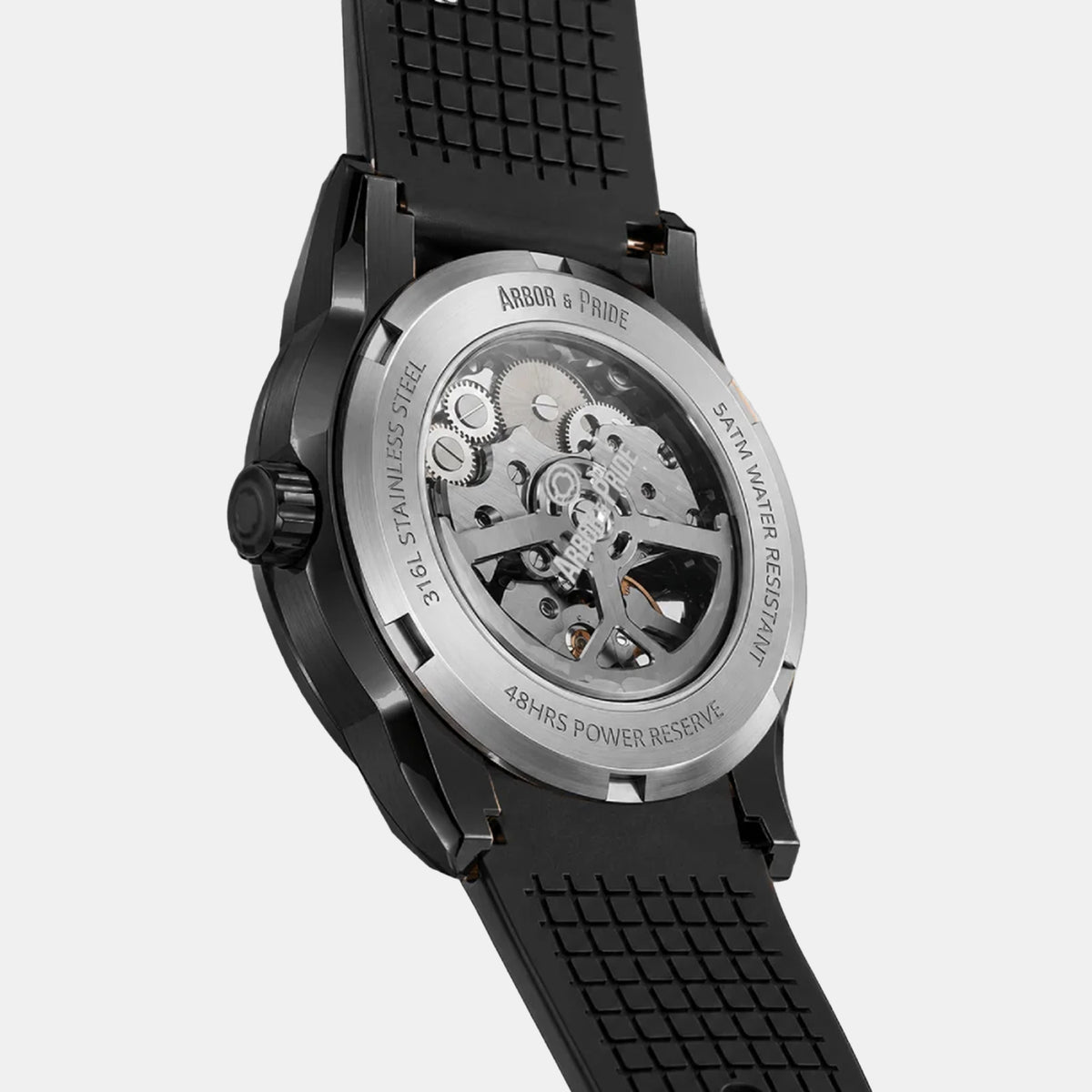 Pulse Men Automatic Black Dial Analog Silicone Watch Pulse Silver - Black