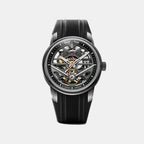 Pulse Men Automatic Black Dial Analog Silicone Watch Pulse Silver - Black