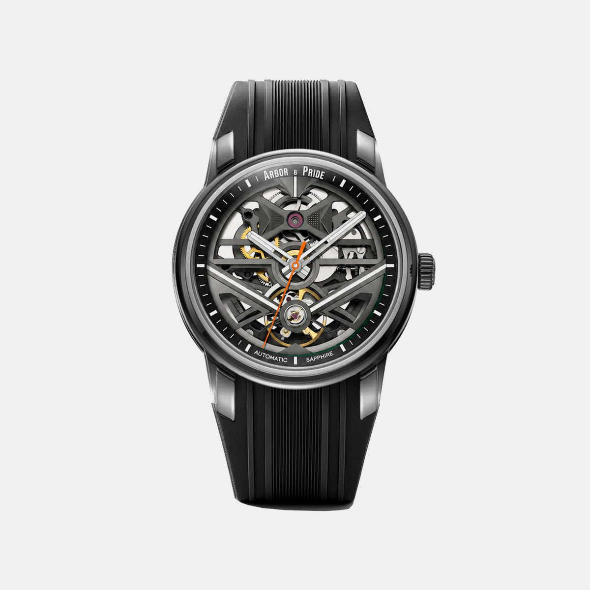 Pulse Men Automatic Black Dial Analog Silicone Watch Pulse Silver - Black