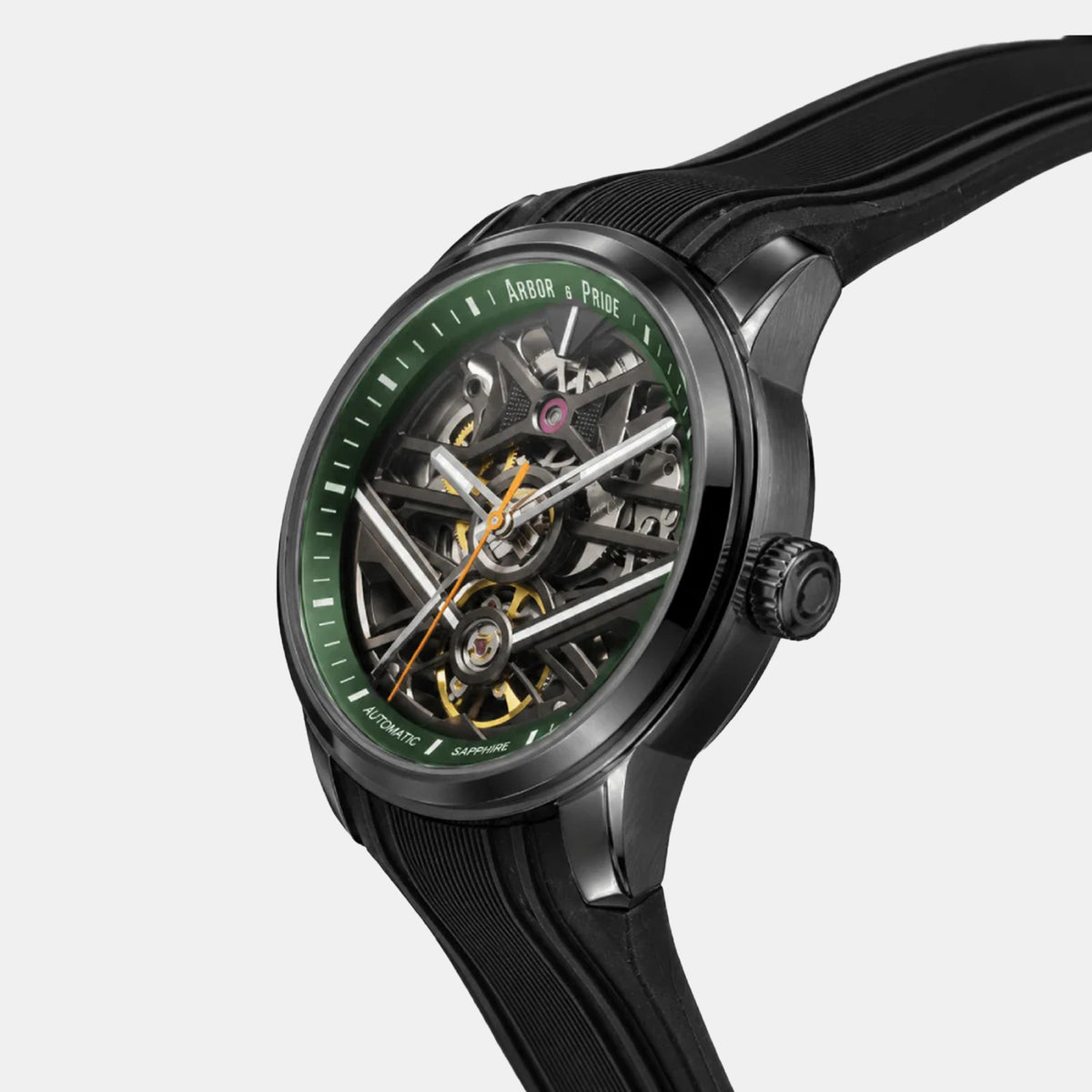 Pulse Men Automatic Green Dial Analog Silicone Watch Pulse Silver - Green
