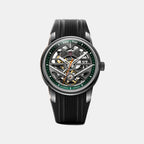 Pulse Men Automatic Green Dial Analog Silicone Watch Pulse Silver - Green