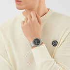 Men Quartz Silver Dial Analog Stainless Steel Watch PW1GA0326