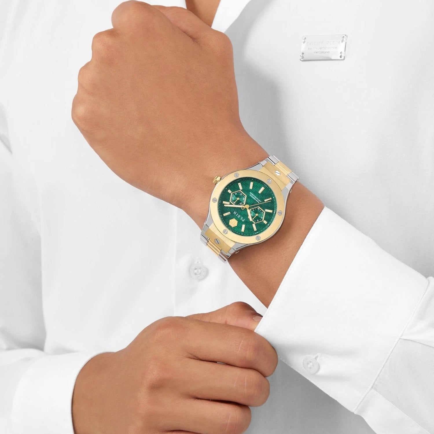 Men Quartz Green Dial Analog Stainless Steel Watch PW1GA0426