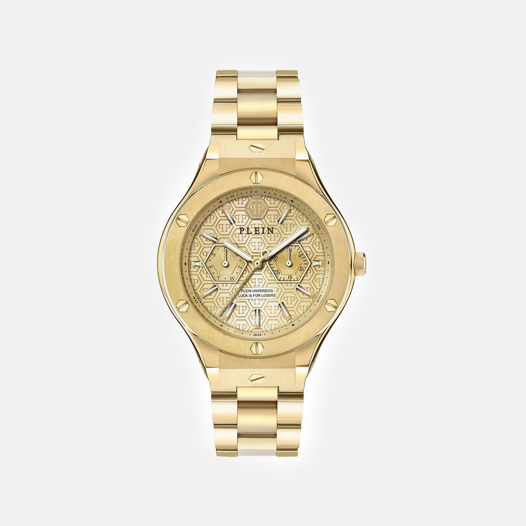 Men Quartz Gold Dial Analog Stainless Steel Watch PW1GA0526