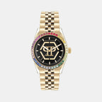 2Ba-Date Superlative 38Mm Women Quartz Black Dial Analog Stainless Steel Watch PW2BA0623
