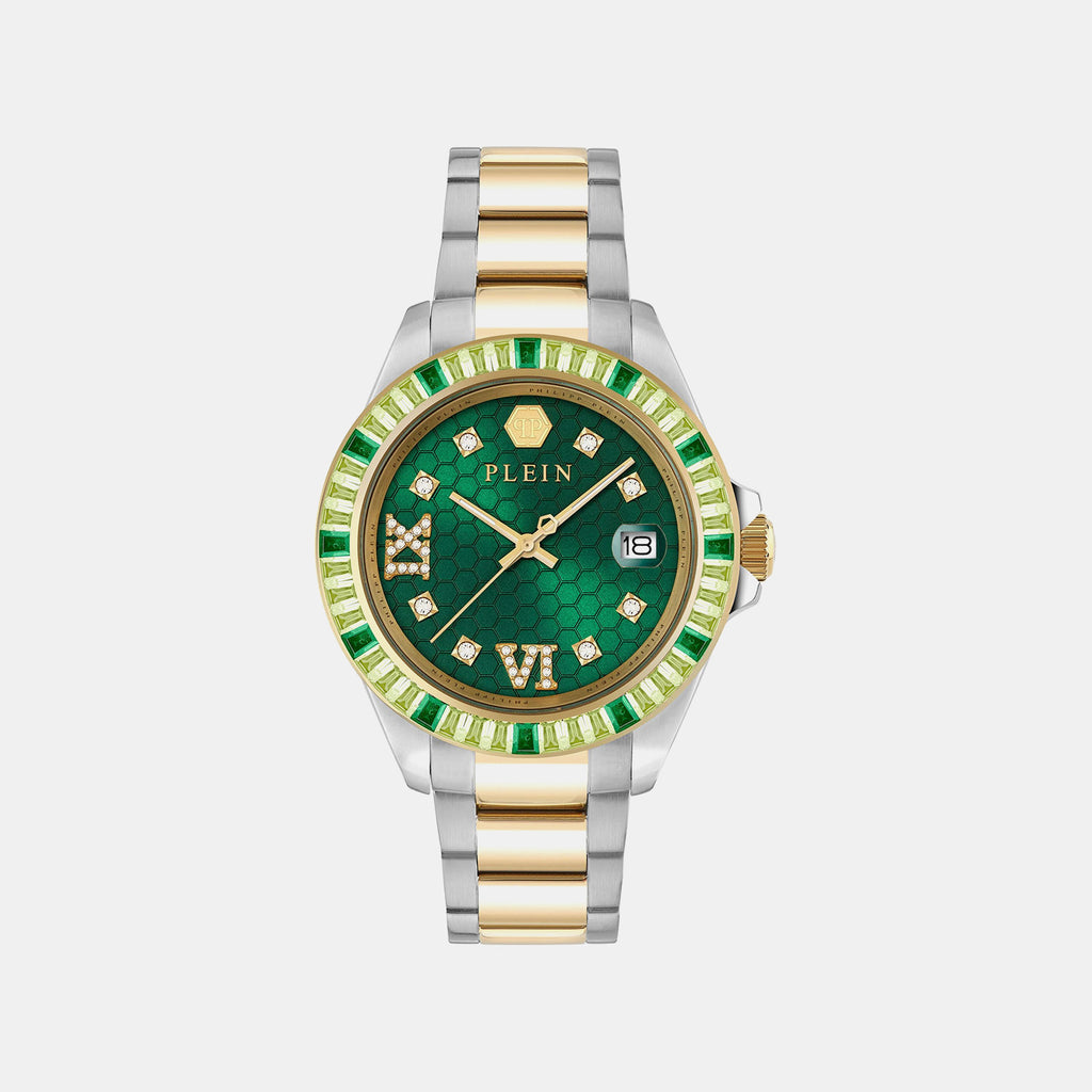 Women Quartz Green Dial Analog Metal Watch PW2FA0225