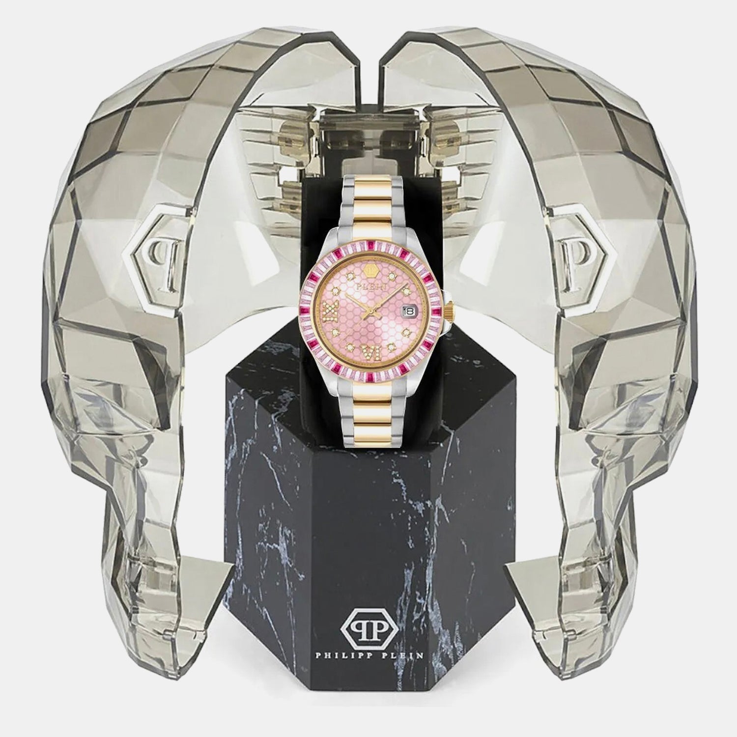 Women Quartz Pink Dial Analog Metal Watch PW2FA0325