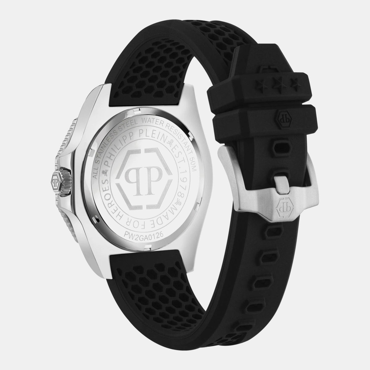 Men Quartz Black Dial Analog Silicone Watch PW2GA0126