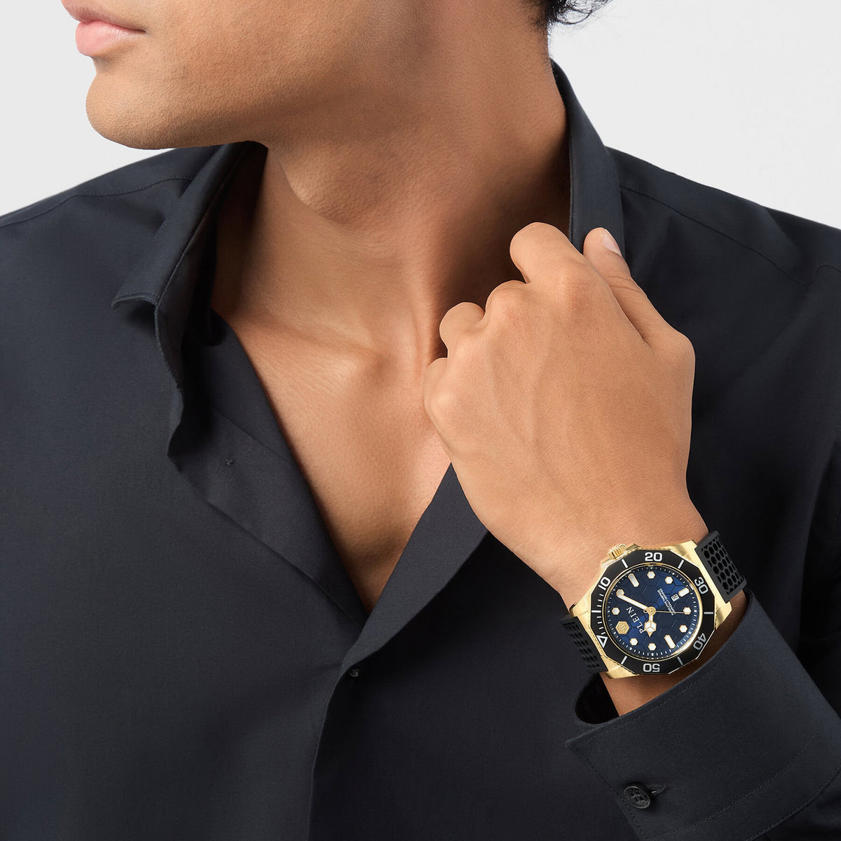 Aquastorm Men Quartz Blue Dial Analog Silicone Watch PW2GA0226
