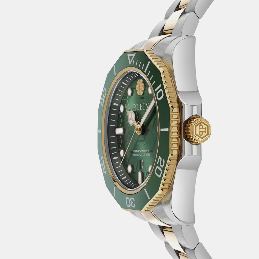 Men Quartz Green Dial Analog Stainless Steel Watch PW2GA0526