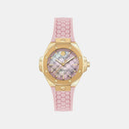 Women Quartz Pink Dial Analog Silicone Watch PW4FA0225